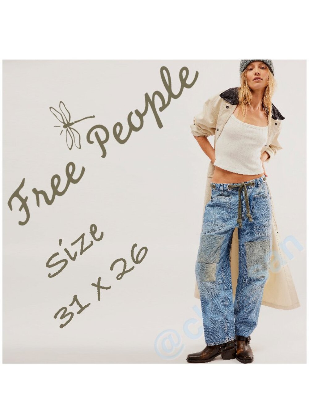 Free People Moxie Pull-On Barrel Jeans Sz 31